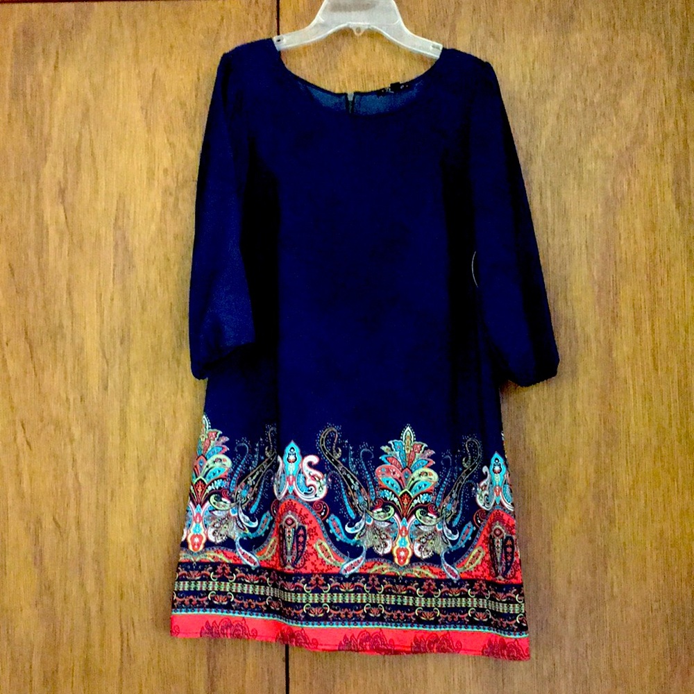 BeBop Navy/ Orange Paisley Dress